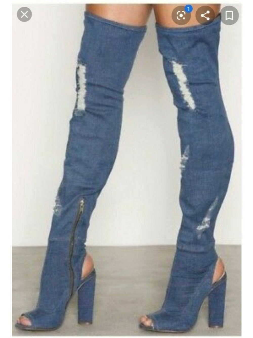 STEVE MADDEN Tonic Denim Heels Boots Size 8 NEW NIB